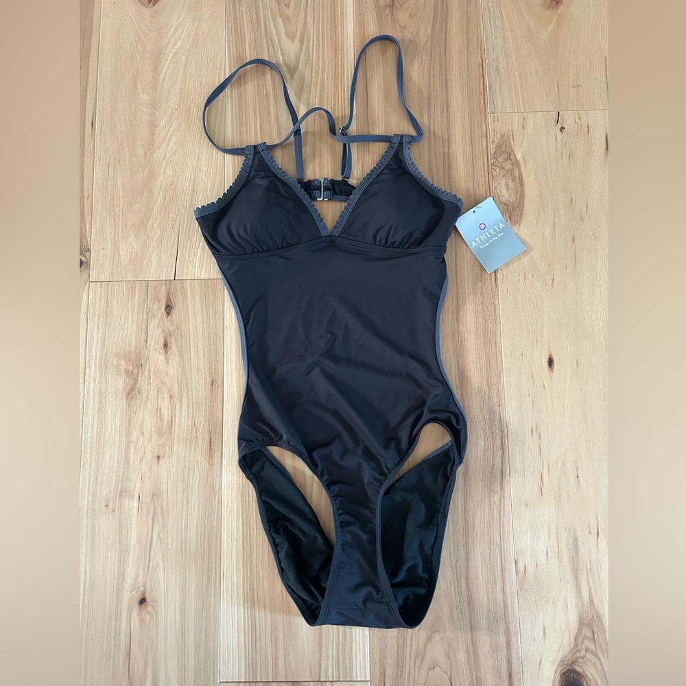 NWT Athleta Black and Gray Swimsuit